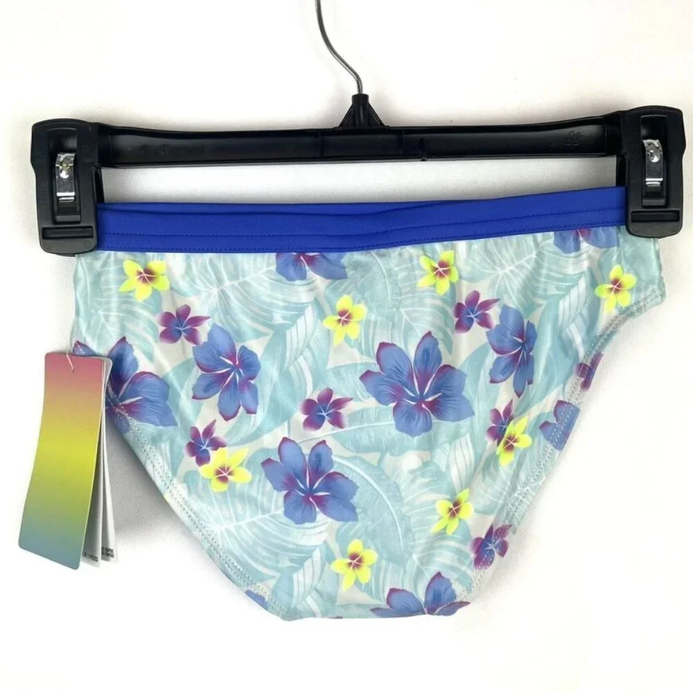 Hurley Girl’s Blue Floral Hipster Bikini Bottom Size M